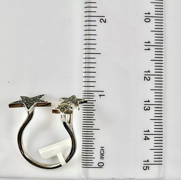 Orianne Collins 18k White Gold Black Diamond Star 0.5 ctw Ring