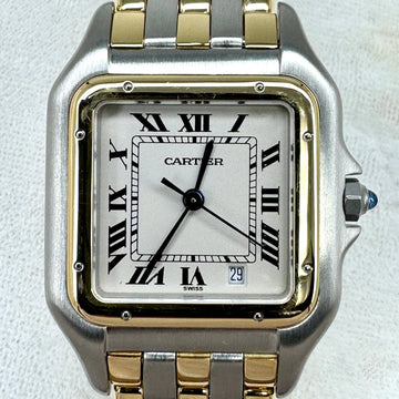 Cartier Panthère 27mm Midsize Three Row Gold Date Two Tone 18K Yellow Gold Steel