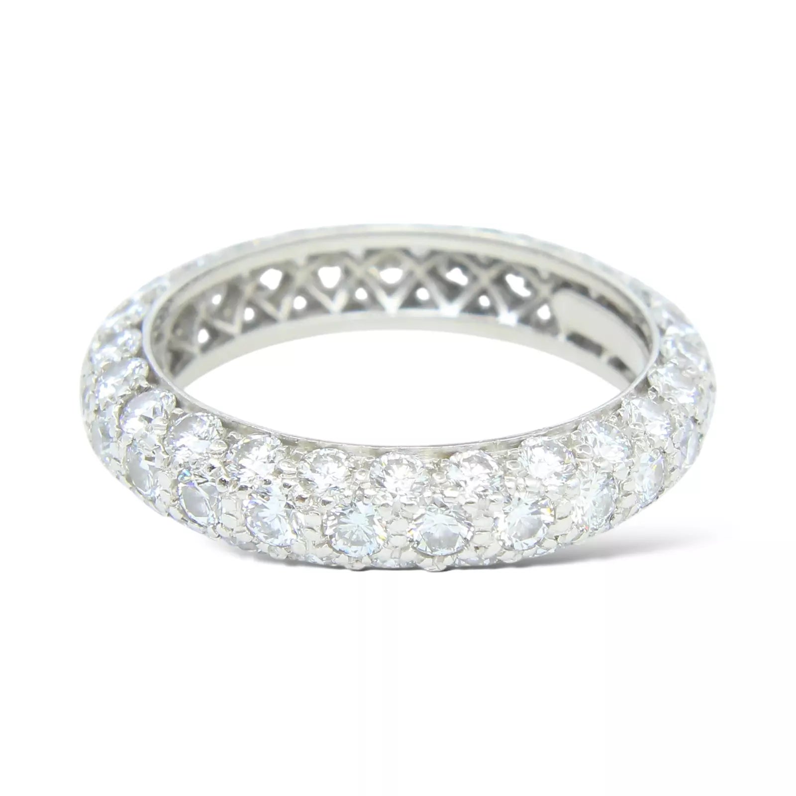 TIFFANY AND CO Diamond Eternity Three Row Etoile Band 2 CT Platinum 950 Ring