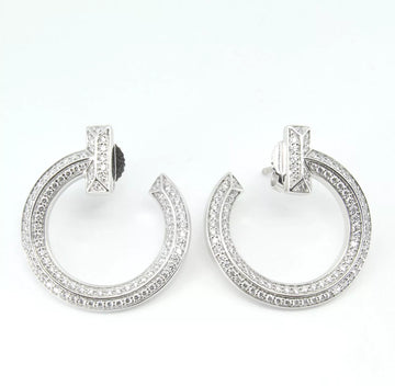 Genuine TIFFANY AND CO T1 Open Hoop Earrings Natural Diamonds 18K White Gold