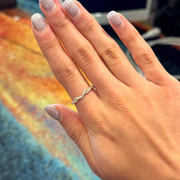 FANA Diamond Band Stacking 14K Yellow Gold Ring 0.25 CT Size 6 1/2