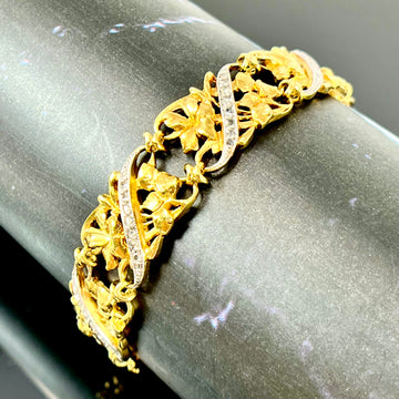 18k Yellow Gold and Diamond Bracelet