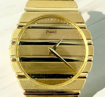 Piaget Polo Men's 34 mm Large Jumbo Rare 18k Yellow Gold Quartz with Box