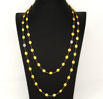 Marco Bicego Siviglia 18K Yellow Gold & Diamond Large Bean Necklace 49.5 Inches