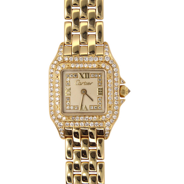 Cartier Panthère 22mm Small Factory Diamond Bezel Cream Dial 18K Yellow Gold
