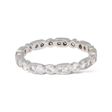 Eternity Diamond Band 0.50CT Round Cut 18K White Gold Ring Size 5