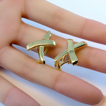 Estate Tiffany & Co 18k Yellow Gold Vintage Paloma Picasso X Earrings