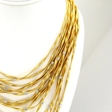 MARCO BICEGO Marrakech 15 Strand Diamond Necklace 18K Yellow Gold Impressive