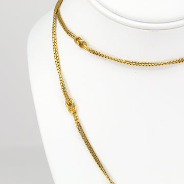 GUCCI Knot Double Chain Necklace 18K Yellow Gold 32" Inches