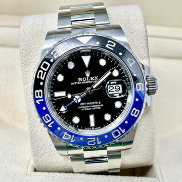 Rolex GMT Master II Batman 2023 FULL SET NEW Black and Blue Bezel Oyster Steel 126710BLNR Watch