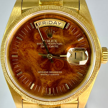 Rolex Day-Date President 36 mm Wood Dial Bark Finish