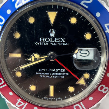 Rolex Gmt Master 40 mm Pepsi Jubilee Band Steel Vintage Patina RARE MINT FULL SET 16750 Watch