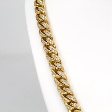 Cuban Link Necklace 12 CT Diamond Solid 14K Yellow Gold Miami Iced Chain 24 Inch