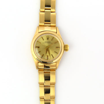 Rolex Oyster Perpetual 26 Ladies Oyster Perpetual 26mm 18K Yellow Gold Champagne Dial