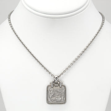 CARRERA Y CARRERA Horse & Rider Pendant Necklace 18K White Gold 20 Inches