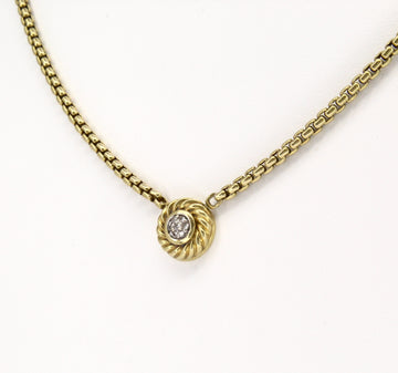 DAVID YURMAN Pendant Diamond Cookie Necklace 18K Yellow Gold