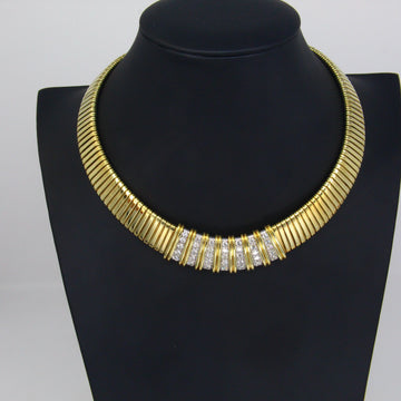 JOSE HESS Tubogas Necklace and Earrings Set 4.5CT Diamond 14K Yellow Gold