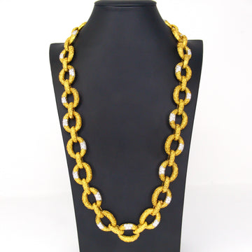 VAN CLEEF & ARPELS Chevalerie 16 CT Diamond 1960s 18K Gold Necklace Brooch