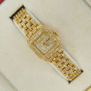 Cartier Panthere RARE Factory Set Diamond BOX PAPERS Small Watch 18K Yellow Gold