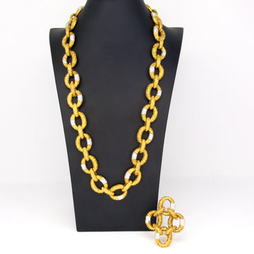 VAN CLEEF & ARPELS Chevalerie 16 CT Diamond 1960s 18K Gold Necklace Brooch