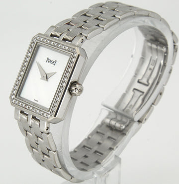 Piaget Protocole 18K White Gold Diamond Bezel Mother Of Pearl Dial Ladies Watch