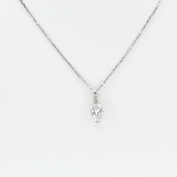 0.75 CT Marquise Cut Natural Diamond Solitaire Pendant Necklace 14K White Gold
