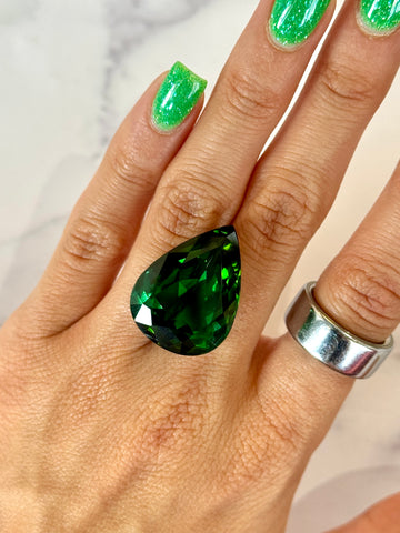 Loose Natural Green Tourmaline Gemstone 41.18 CT Pear Cut Magnificent Gemstone