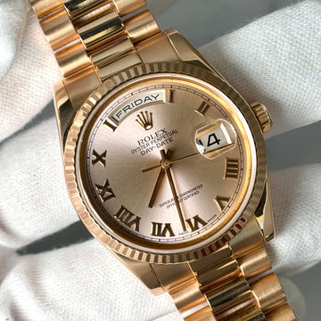 Rolex Day-Date 36 President Bracelet Pink Sundust Dial 18K Everose Gold