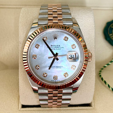 Rolex Datejust 41 mm Two-Tone Mother Of Pearl Diamond Dial 2020 BOX PAPERS