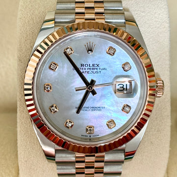 Rolex Datejust 41 mm Two-Tone Mother Of Pearl Diamond Dial 2020 BOX PAPERS