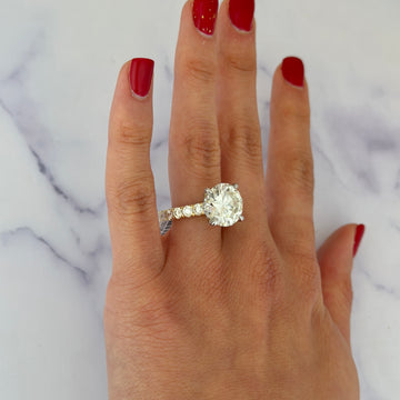 5.96 CT Round Brilliant Diamond GIA Engagement Ring 18K Yellow Gold Size 5.85