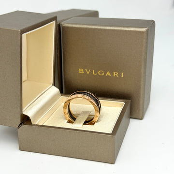 BVLGARI BULGARI B.zero1 Black Ceramic Band Ring 18K Rose Gold Size 63 8.3 mm