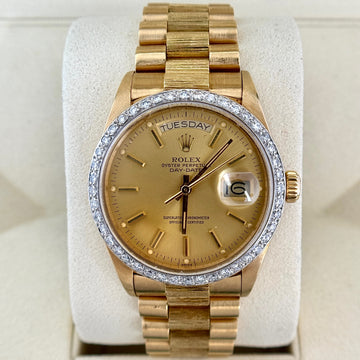 Rolex Day-Date 36 President Day-Date Yellow Gold Dial 36mm Diamond Bezel 1984