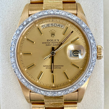 Rolex Day-Date 36 President Day-Date Yellow Gold Dial 36mm Diamond Bezel 1984