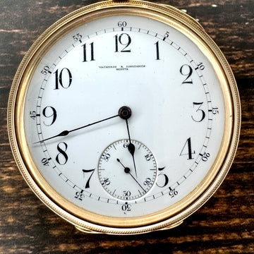 Vacheron Constantin LARGE 53mm Keyless Open Face 18K Rose Gold White Porcelain