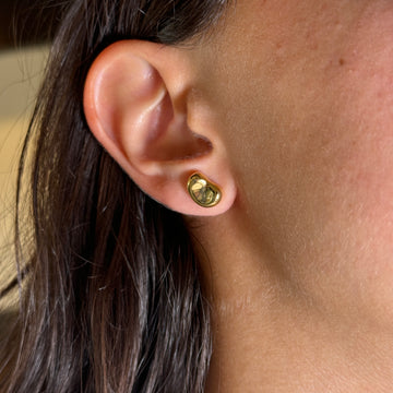 TIFFANY AND CO & ELSA PERETTI Bean Vintage Earrings 18K Yellow Gold 8mm