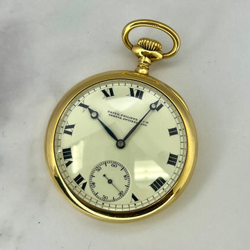 Patek Philippe Pocket Watch 45mm Shreve Crump and Low Keyless Open Face Porcelai