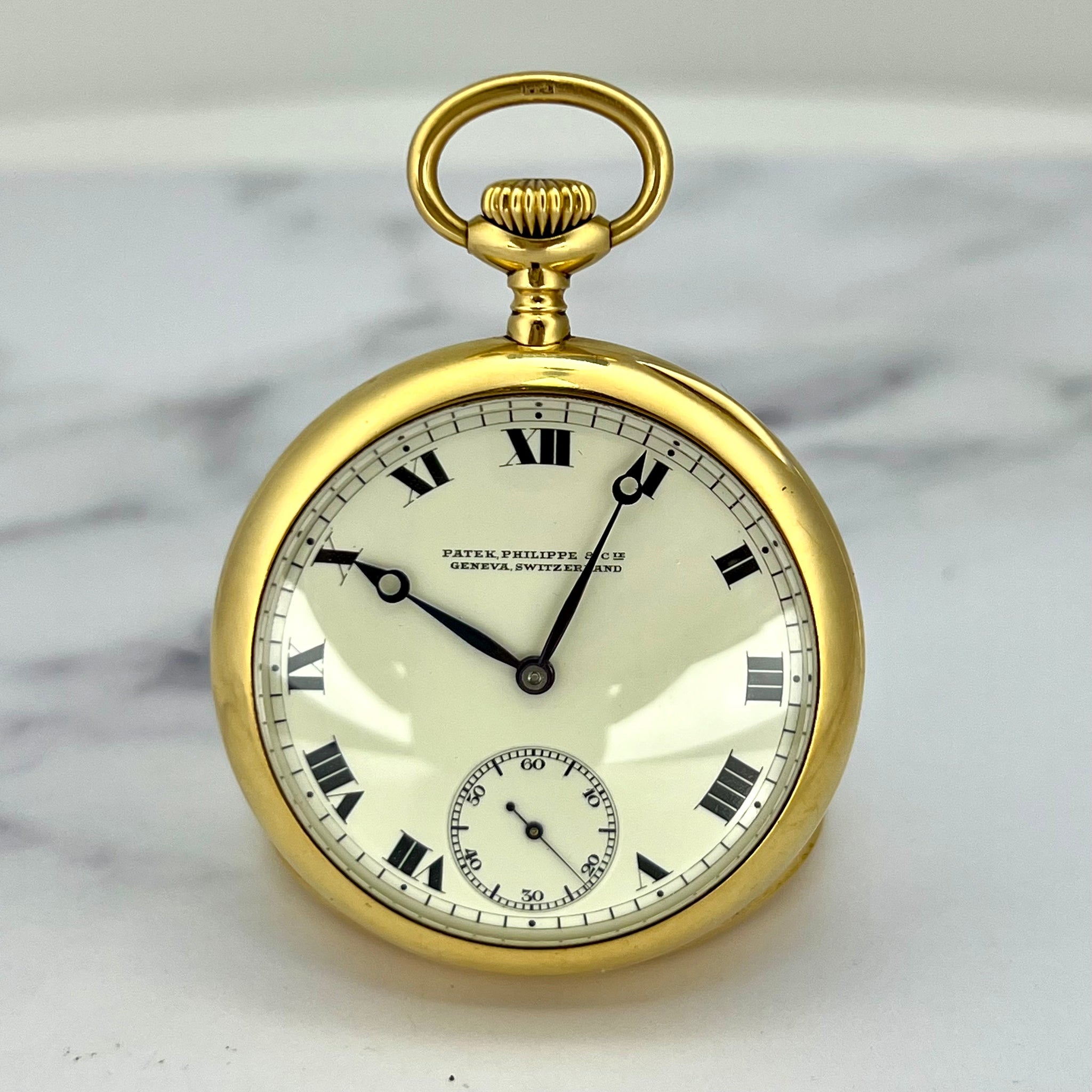 Patek Philippe Pocket Watch 45mm Shreve Crump and Low Keyless Open Face Porcelai