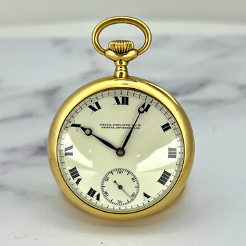 Patek Philippe Pocket Watch 45mm Shreve Crump and Low Keyless Open Face Porcelai