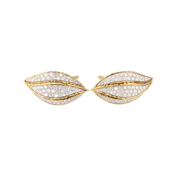 DAVID WEBB Certified 8.97CT Diamond 18K Yellow Gold Platinum Clip On Earrings