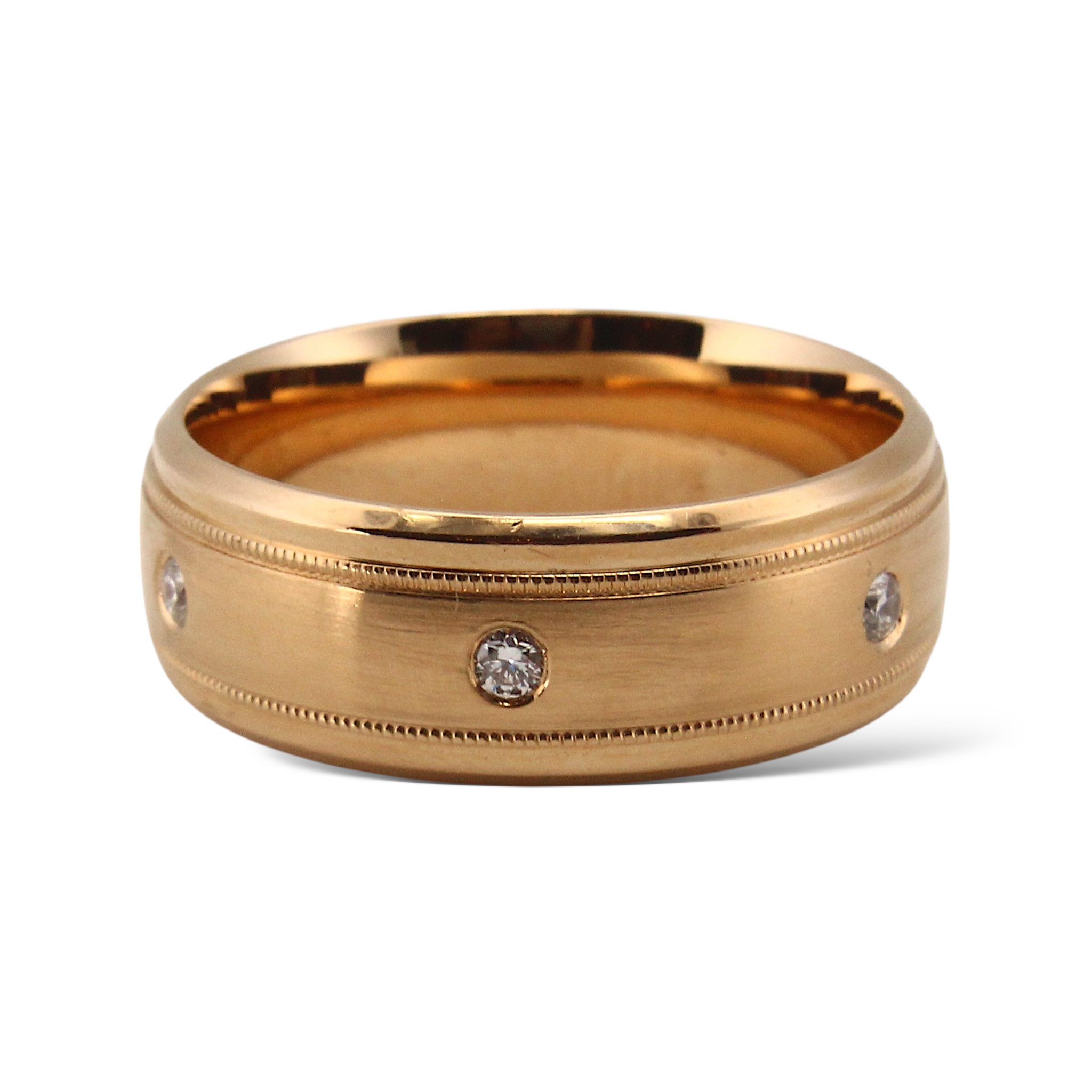 Diamond 18K Rose Gold Band 0.15-0.20CT Round Cut Size 9.75