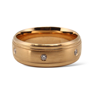 Diamond 18K Rose Gold Band 0.15-0.20CT Round Cut Size 9.75
