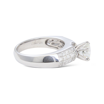 1.95 CT Natural Diamond Round Cut Engagement Ring 18K White Gold Size 6.5