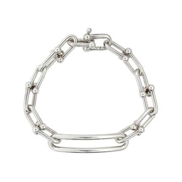 Tiffany & Co Elongated Link HardWear Bracelet 925 Sterling Silver 8.25 Inches