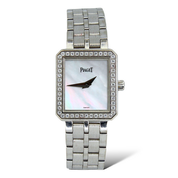 Piaget Protocole 18K White Gold Diamond Bezel Mother Of Pearl Dial Ladies Watch
