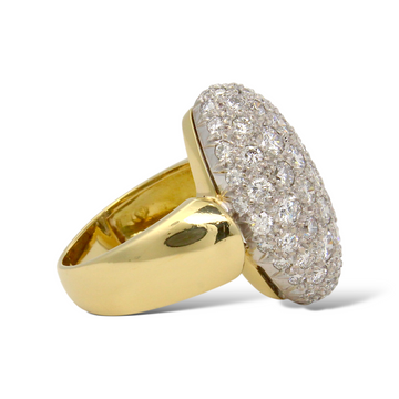 H.STERN Natural Diamond 2-2.50 CT Pavé Dome Cocktail Ring 18K Yellow Gold Size 5