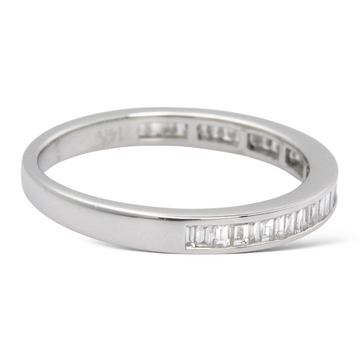 EFFY Anniversary Diamond Band 0.25 CT Baguette Cut 14K White Gold Ring