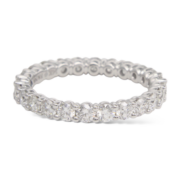 FANA Diamond Round Cut Eternity Band 1.25 CT Classic Wedding Ring 14K White Gold