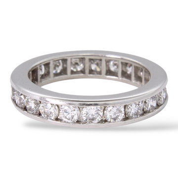 Diamond Eternity Band 2 CT Natural Round Cut Ring Platinum 900 Size 5.5