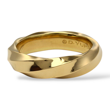 DAVID YURMAN Cable Edge Band Ring 6 mm 18K Yellow Gold Size 9.5